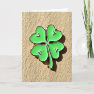 Tarjeta de arte de pin de esmalte de trébol de la