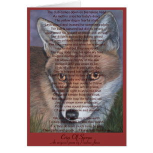 tarjeta de arte de pintura de poesía animal de fox