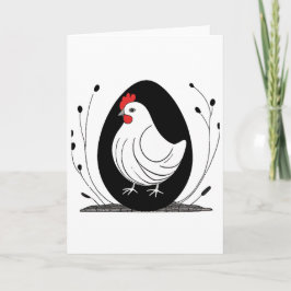 Tarjeta De Arte De Pollo Y Huevo