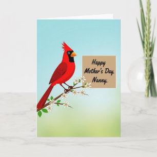 Tarjeta de arte de rama de pájaro de lunares