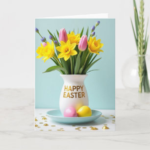 Tarjeta de arte de ramo de flores de primavera