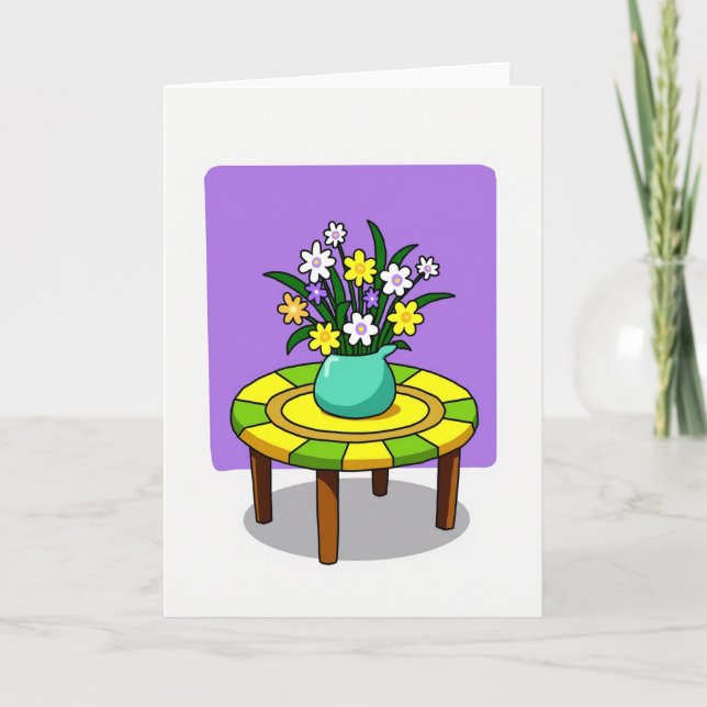 Tarjeta de arte de ramo de mesa de panel (Anverso)
