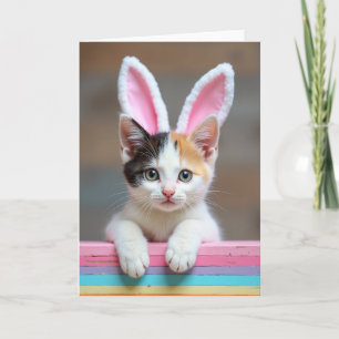Tarjeta de arte de retrato de gatito lindo