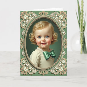 Tarjeta de arte de retrato de niño pequeño herenci