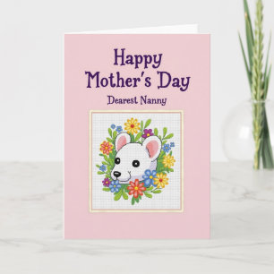 Tarjeta de arte de roedor del día de las madres fl