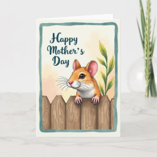 Tarjeta de arte de roedor dulce día de la madre