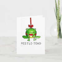 Tarjeta de arte de sapo de muérdago para caridad