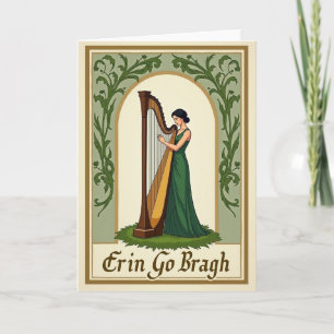 Tarjeta de arte de Serenata de Arpa Irlandesa