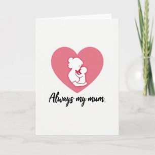 Tarjeta de arte de silueta de mamá amorosa