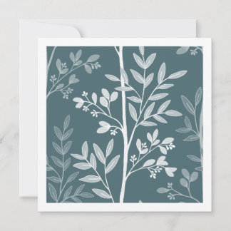 Tarjeta de arte de silueta floral de fina niebla d