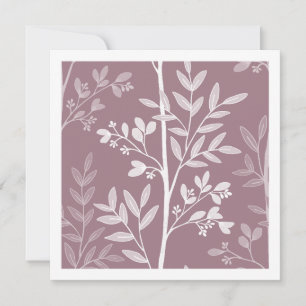 Tarjeta de arte de silueta floral delicada rosa ma