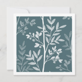 Tarjeta de arte de silueta floral fina Deep Forest