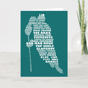 Tarjeta de Arte de Texto de Jugador de Hockey