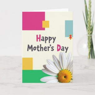 Tarjeta de arte de texto del día de la madre vívid