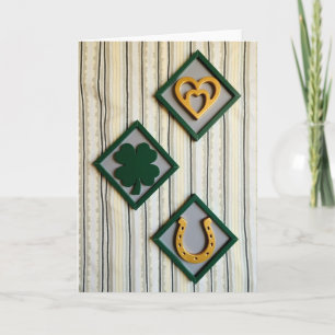Tarjeta de arte de trébol de Corazones Afortunados