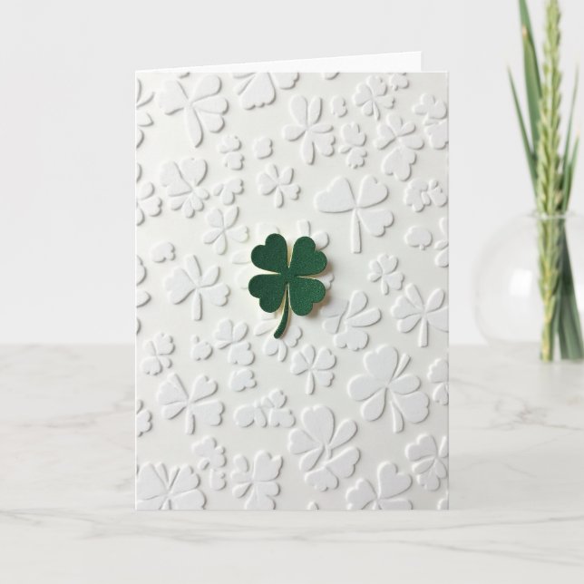 Tarjeta de arte de trébol verde afortunado (Anverso)