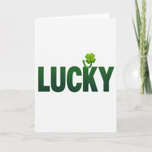 Tarjeta de arte de trébol verde afortunado