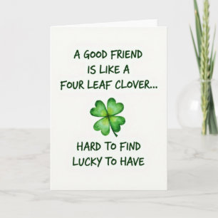 Tarjeta de arte de trébol verde de amigo afortunad