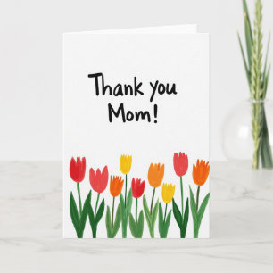 Tarjeta de Arte de Tulipán Gracias Mamá