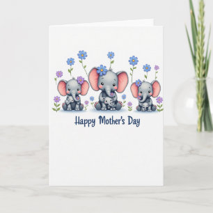 Tarjeta de arte del amor de madre elefante