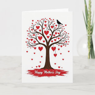 Tarjeta de arte del árbol del corazón texturizado