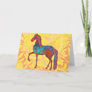 Tarjeta de arte del caballo de postas coloridos de