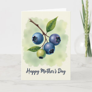 Tarjeta de arte del día de la madre con bayas