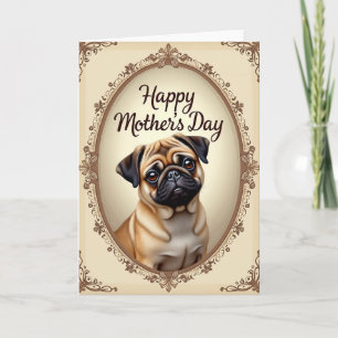 Tarjeta de arte del día de la madre con cervatillo