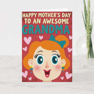 Tarjeta de arte del día de la madre con ojos de aq