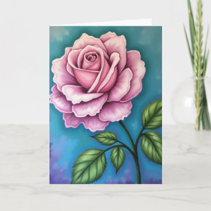 Tarjeta de arte del día de la madre con rosa
