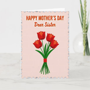 Tarjeta de arte del día de la madre con tonos rosa