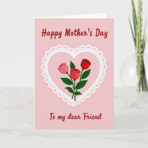 Tarjeta de arte del día de la madre con tonos rosa