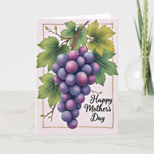 Tarjeta de arte del día de la madre con uvas