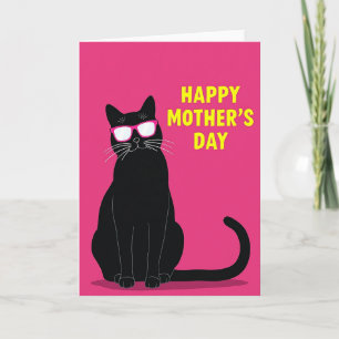 Tarjeta de arte del día de la madre Cool Cat