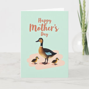 Tarjeta de arte del día de la madre de pato