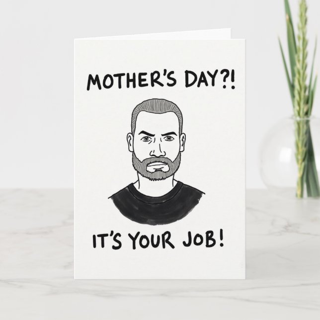 Tarjeta de arte del Día de la Madre de Rugged Man (Anverso)
