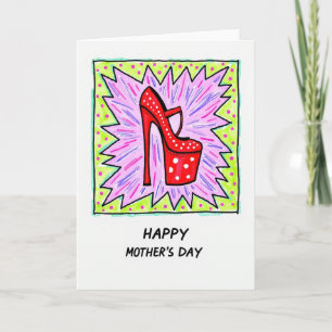 Tarjeta de arte del día de la madre de zapatos ret