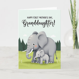 Tarjeta de arte del día de la madre elefante