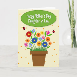 Tarjeta de arte del día de la madre floreciendo