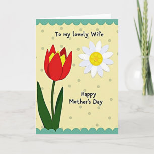 Tarjeta de arte del Día de la Madre para esposa ad