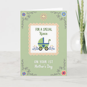 Tarjeta de arte del día de la madre para una sobri