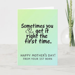 Tarjeta de arte del día de la madre primer nacido