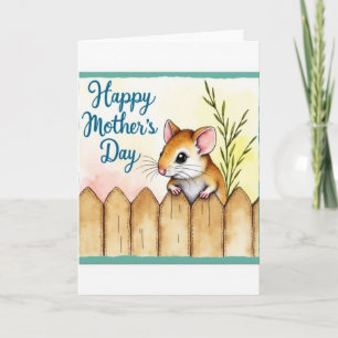 Tarjeta de arte del día de la madre ratón