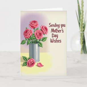 Tarjeta de arte del día de la madre Rosas de coral