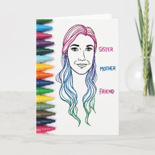 Tarjeta de arte del día de las hermanas Azure
