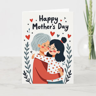 Tarjeta de arte del día de las madres amorosas