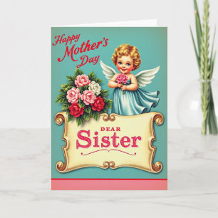 Tarjeta de arte del día de las madres angelicales