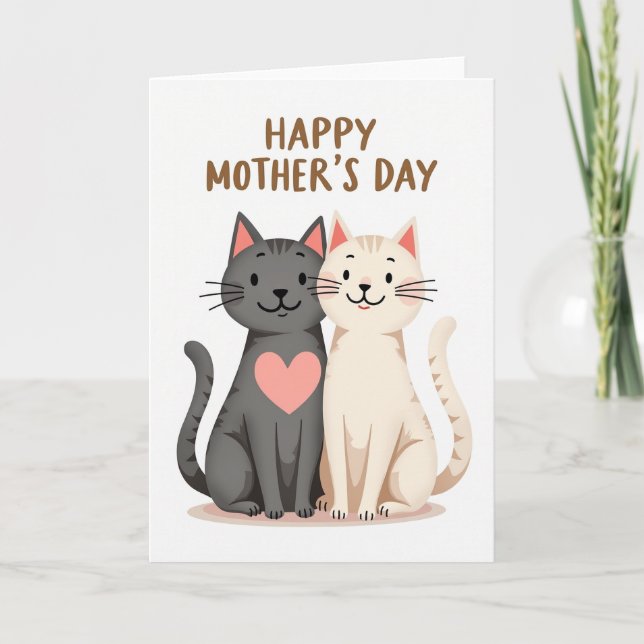 Tarjeta de arte del día de las madres felinas (Anverso)