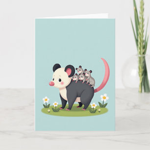 Tarjeta de arte del día de las madres marsupiales