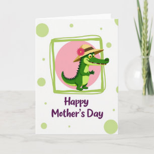 Tarjeta de arte del día de las madres reptiles